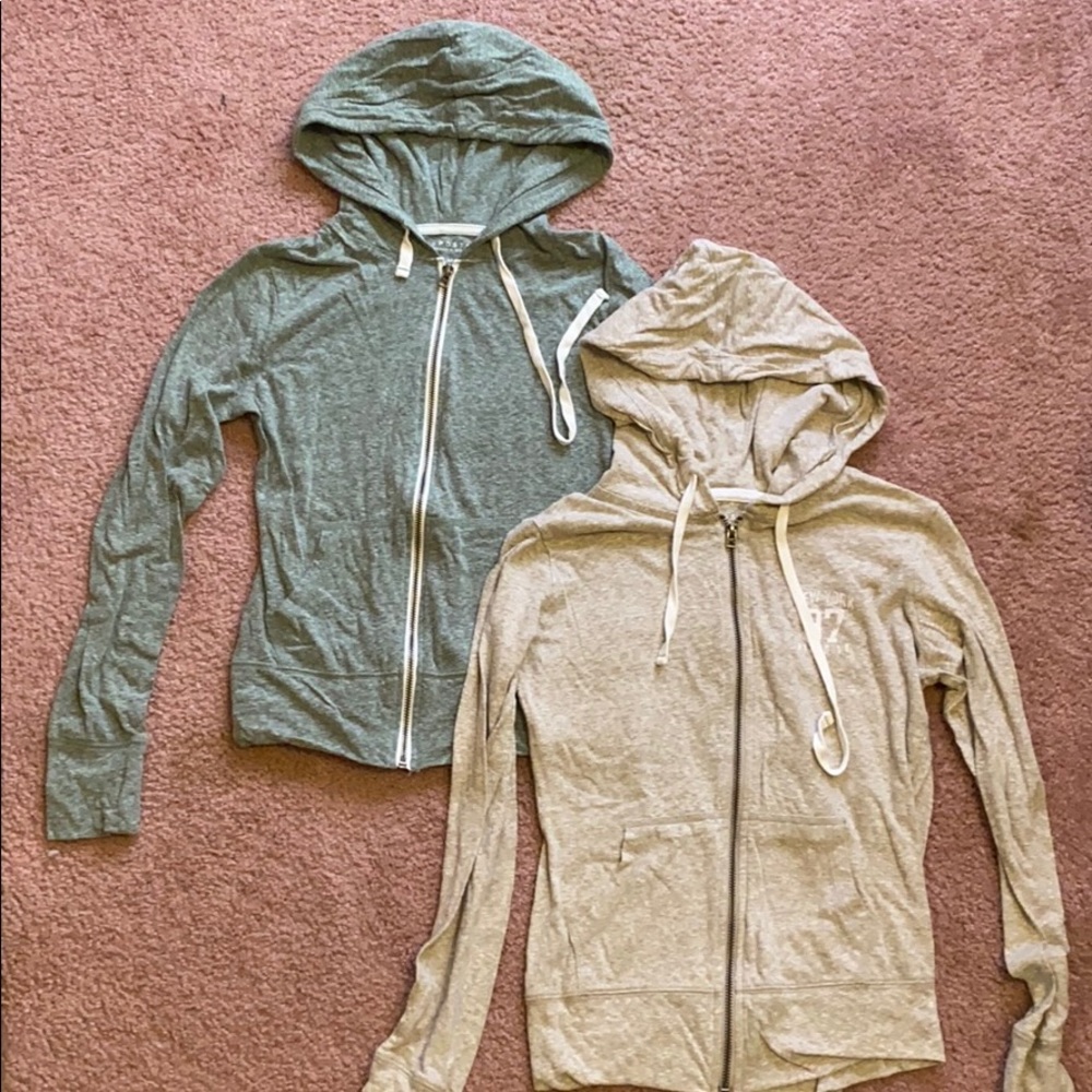 2 zip up lightweight sweatshirts